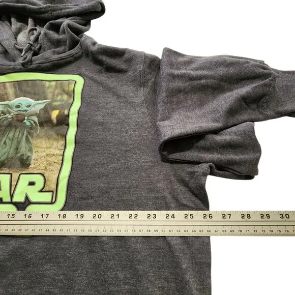 Star Wars The Mandalorian Grogu Baby Yoda Hoodie Men’s XL Gray Color Spring Hood - Picture 3 of 12